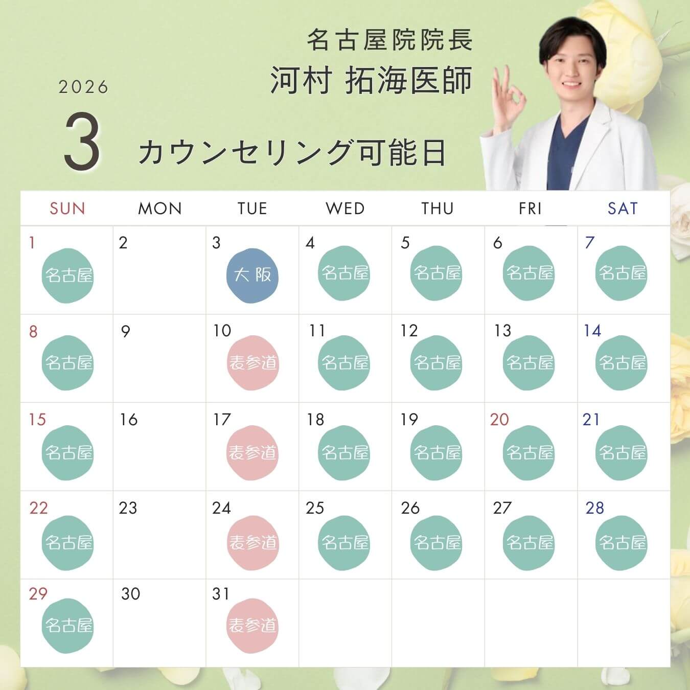 河村医師のスケジュール